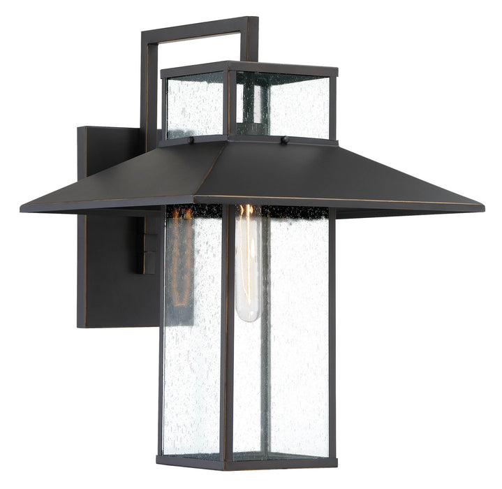 Minka-Lavery 73152-143C One Light Outdoor Wall Mount, Oil Rubbed Bronze W/ Gold High