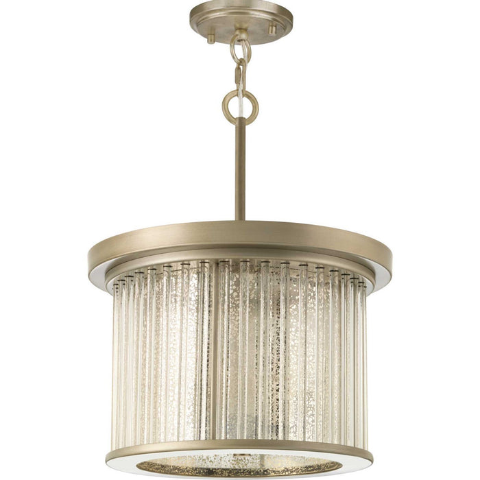 Progress Lighting P350142-081 Three Light Semi Flush Mount, Antique Nickel