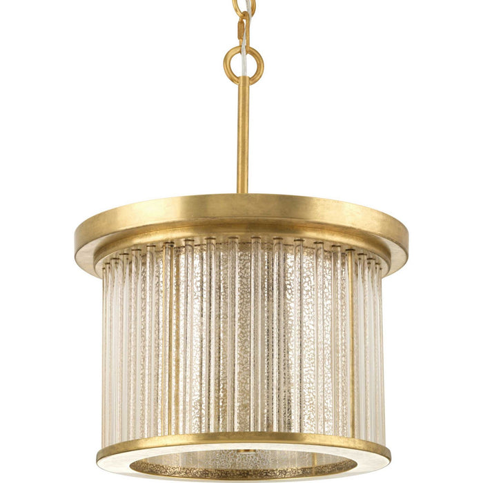 Progress Lighting P350142-160 Three Light Semi Flush Mount, Brushed Brass