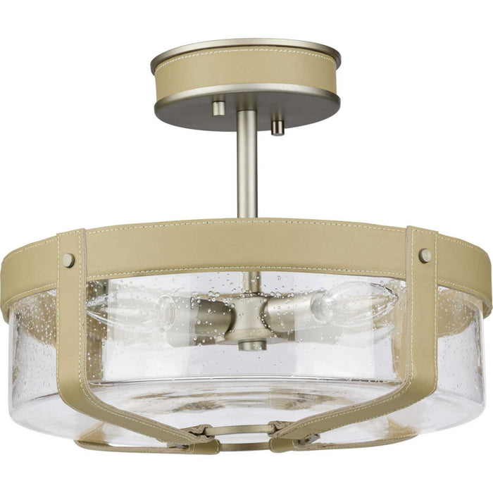 Progress Lighting P350143-081 Four Light Semi Flush Mount, Antique Nickel