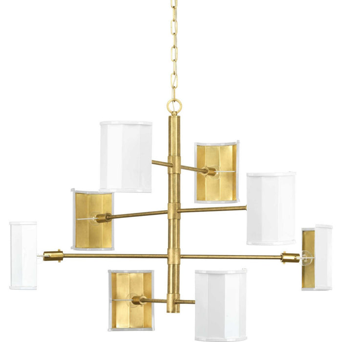 Progress Lighting P400192-160 Eight Light Chandelier, Brushed Brass
