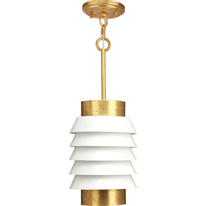 Progress Lighting P500194-160 One Light Pendant, Brushed Brass