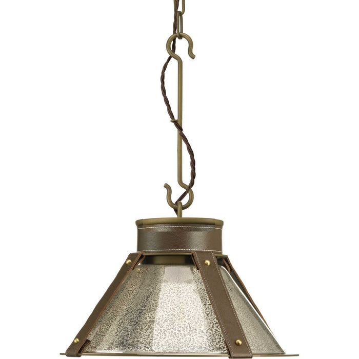 Progress Lighting P500195-161 One Light Pendant, Aged Brass