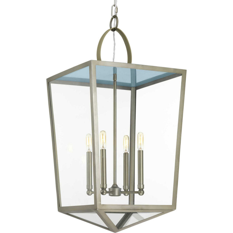 Progress Lighting P500196-081 Four Light Foyer Pendant, Antique Nickel