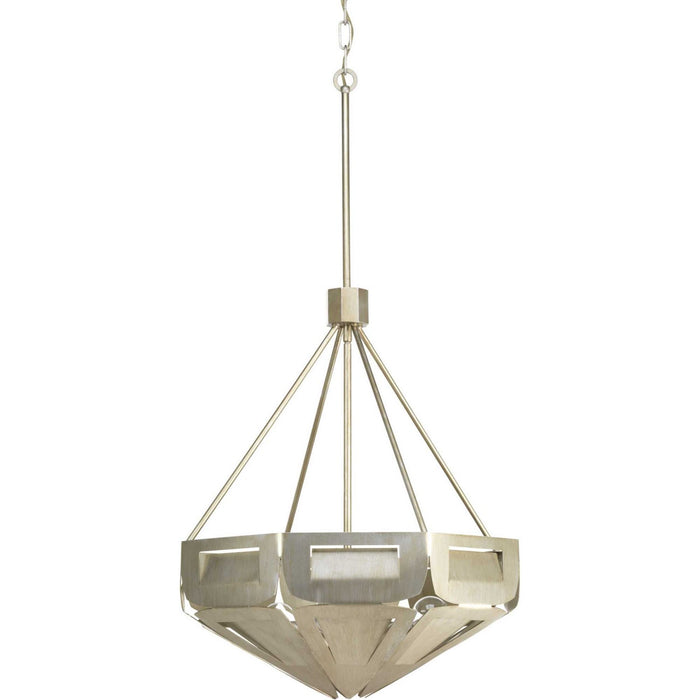 Progress Lighting P500197-134 Four Light Pendant, Silver Ridge
