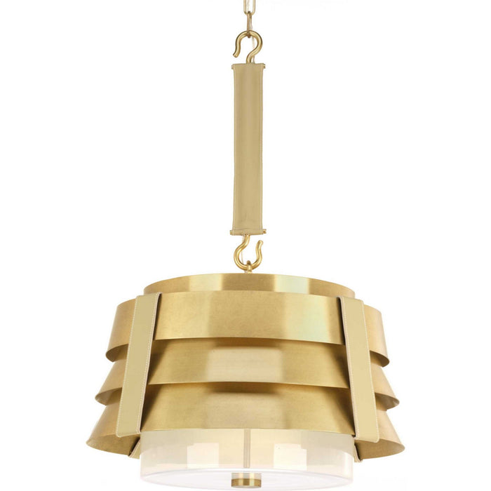 Progress Lighting P500198-160 Three Light Pendant, Brushed Brass