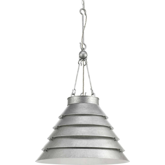 Progress Lighting P500200-141 Three Light Pendant, Galvanized Finish