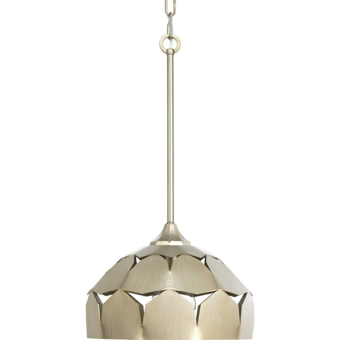 Progress Lighting P500201-134 One Light Pendant, Silver Ridge