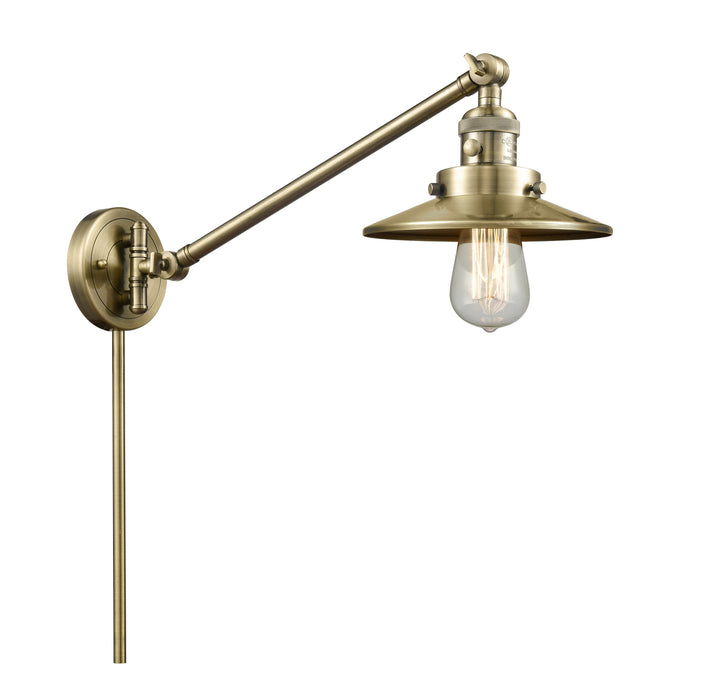 Innovations 237-AB-M4-AB One Light Swing Arm Lamp, Antique Brass