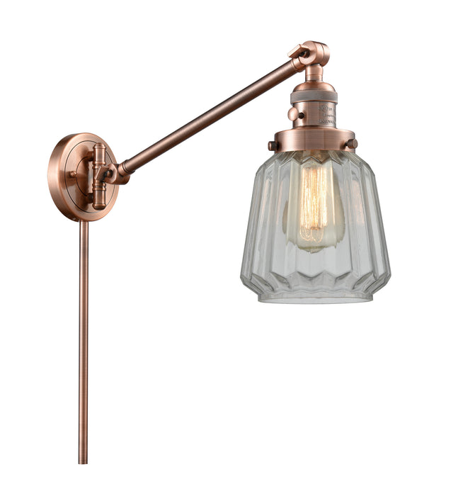 Innovations 237-AC-G142 One Light Swing Arm Lamp, Antique Copper