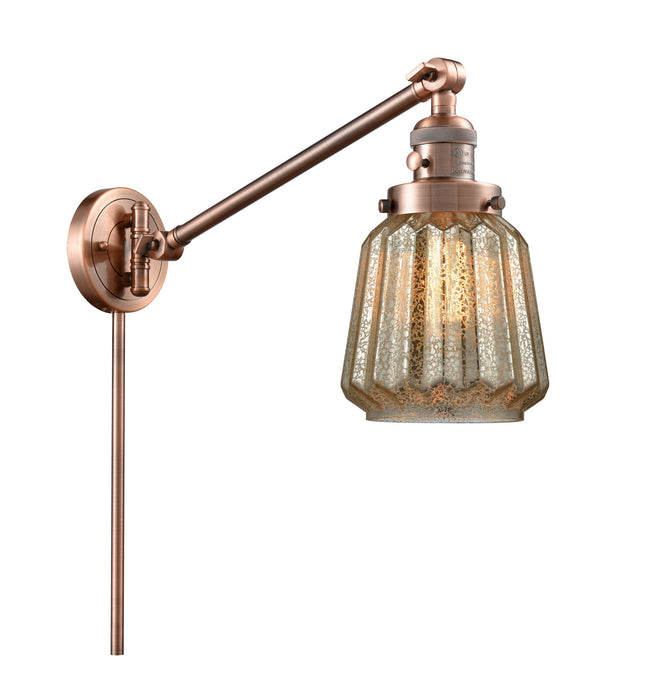 Innovations 237-AC-G146 One Light Swing Arm Lamp, Antique Copper