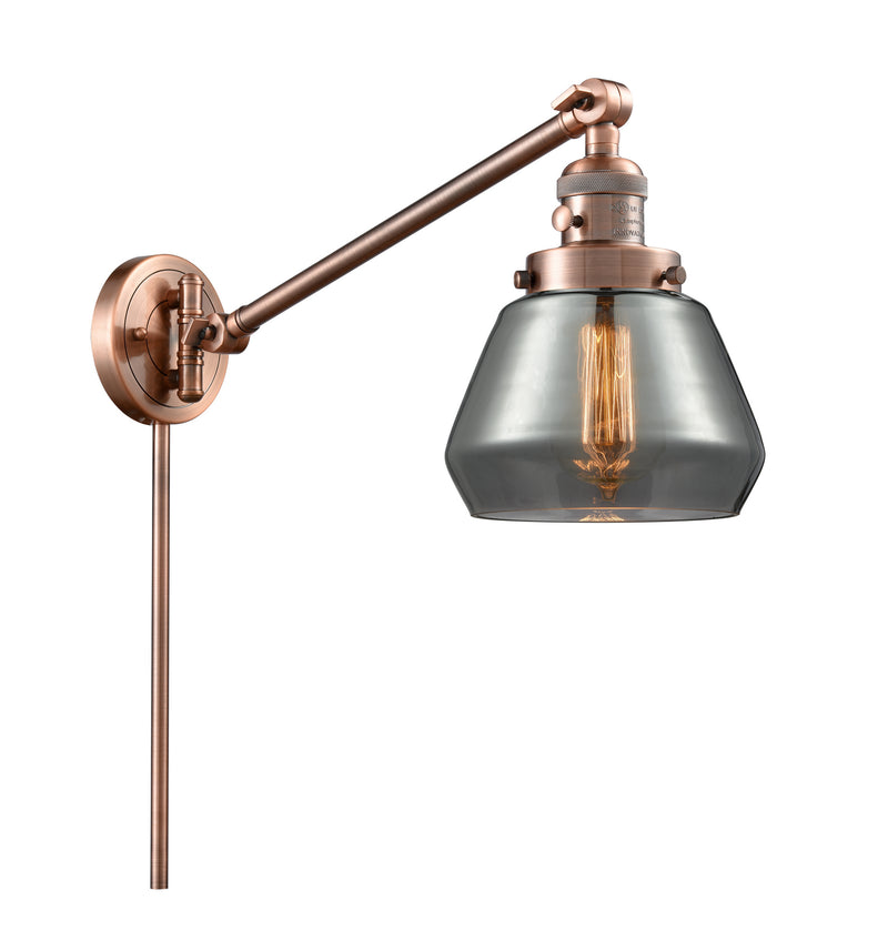 Innovations 237-AC-G173 One Light Swing Arm Lamp, Antique Copper