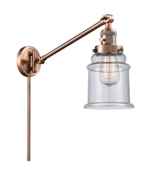 Innovations 237-AC-G184 One Light Swing Arm Lamp, Antique Copper