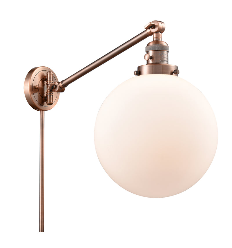 Innovations 237-AC-G201-10 One Light Swing Arm Lamp, Antique Copper