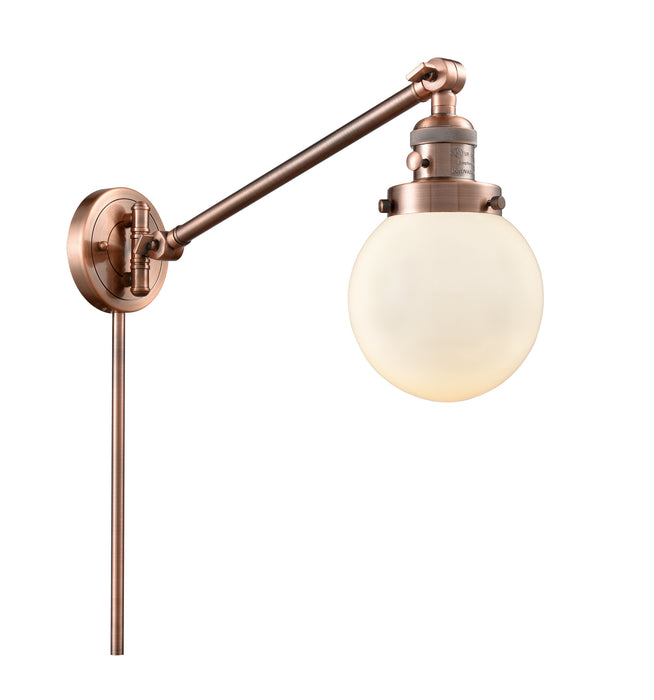 Innovations 237-AC-G201-6 One Light Swing Arm Lamp, Antique Copper