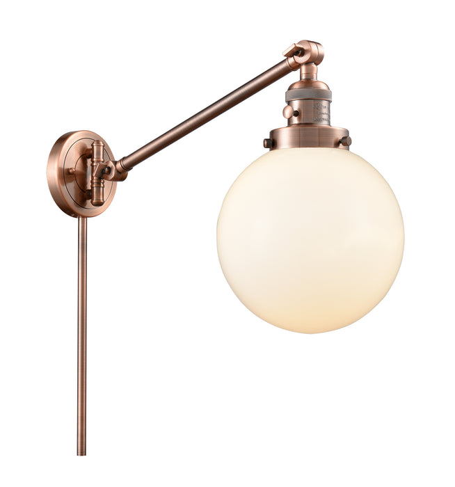 Innovations 237-AC-G201-8 One Light Swing Arm Lamp, Antique Copper