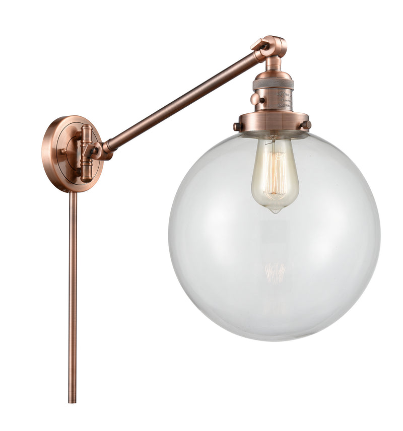 Innovations 237-AC-G202-10 One Light Swing Arm Lamp, Antique Copper