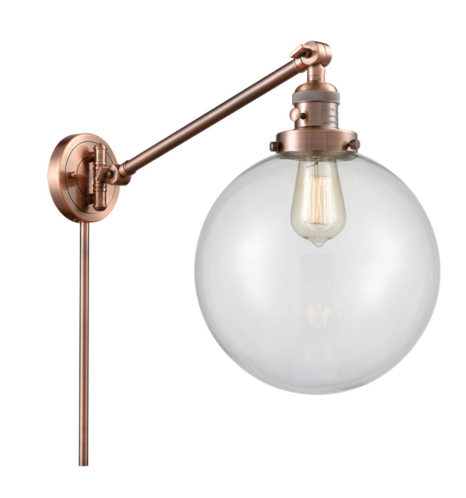Innovations 237-AC-G202-10 One Light Swing Arm Lamp, Antique Copper