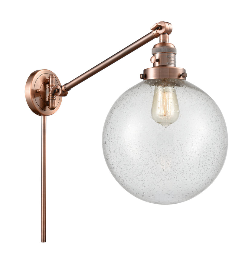 Innovations 237-AC-G204-10 One Light Swing Arm Lamp, Antique Copper