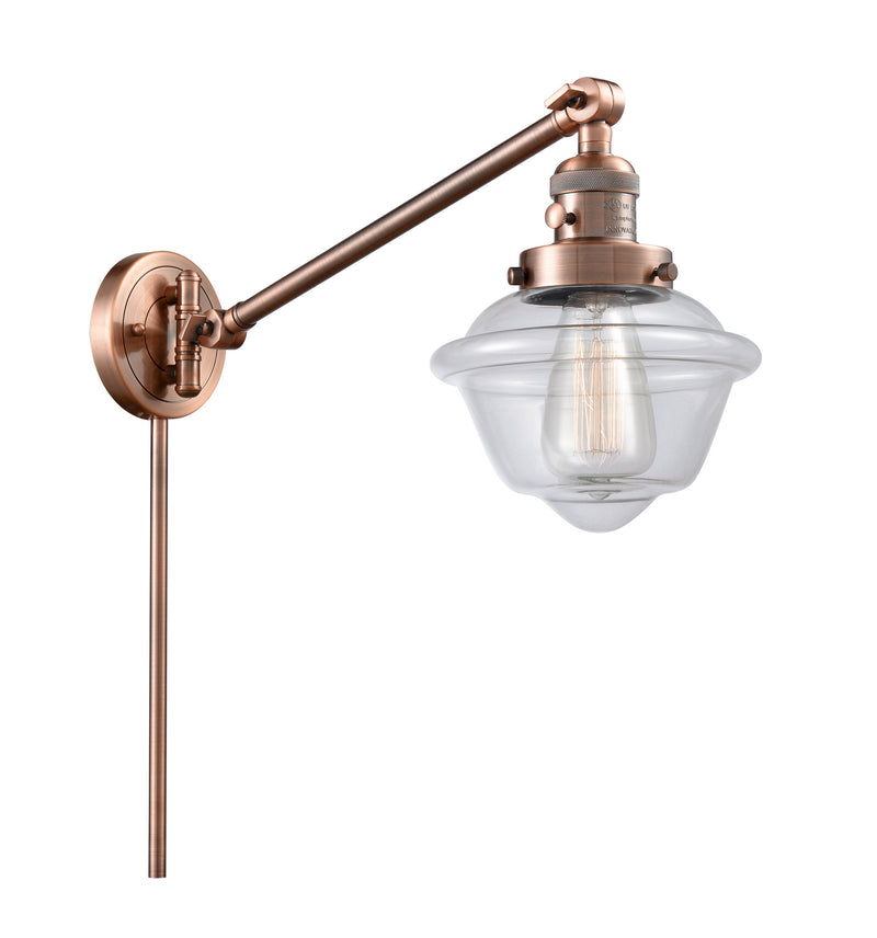 Innovations 237-AC-G532 One Light Swing Arm Lamp, Antique Copper