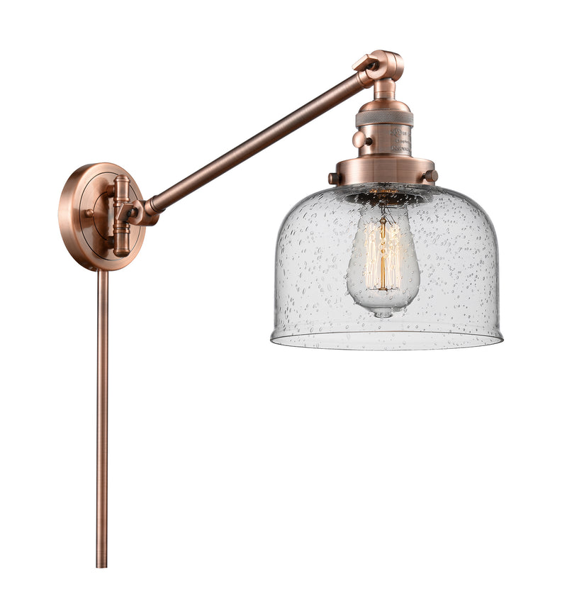 Innovations 237-AC-G74 One Light Swing Arm Lamp, Antique Copper