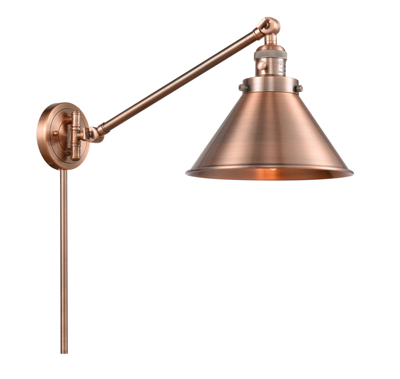Innovations 237-AC-M10-AC One Light Swing Arm Lamp, Antique Copper