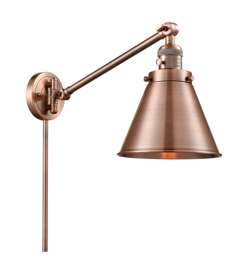 Innovations 237-AC-M13-AC One Light Swing Arm Lamp, Antique Copper