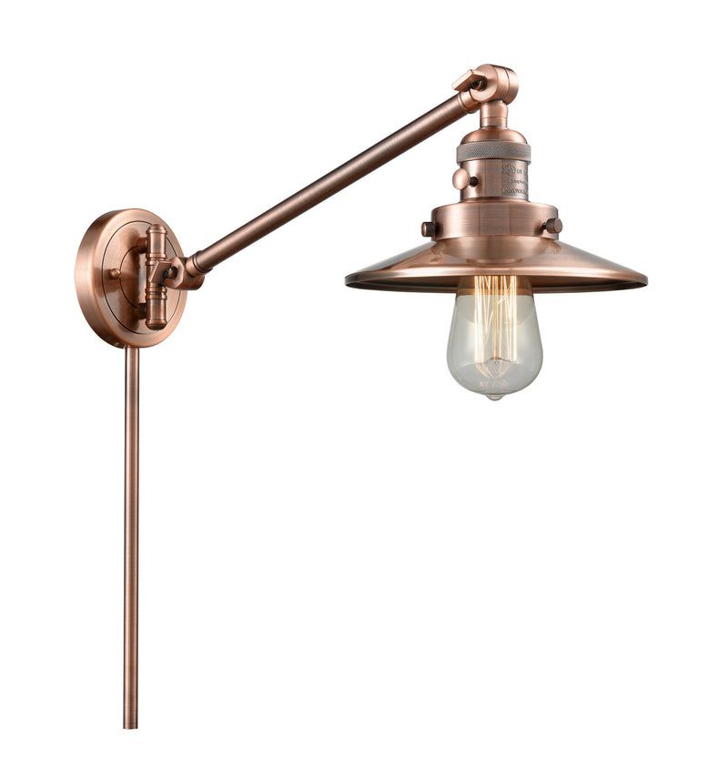 Innovations 237-AC-M3-AC One Light Swing Arm Lamp, Antique Copper