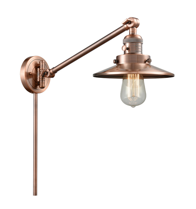 Innovations 237-AC-M3-AC One Light Swing Arm Lamp, Antique Copper