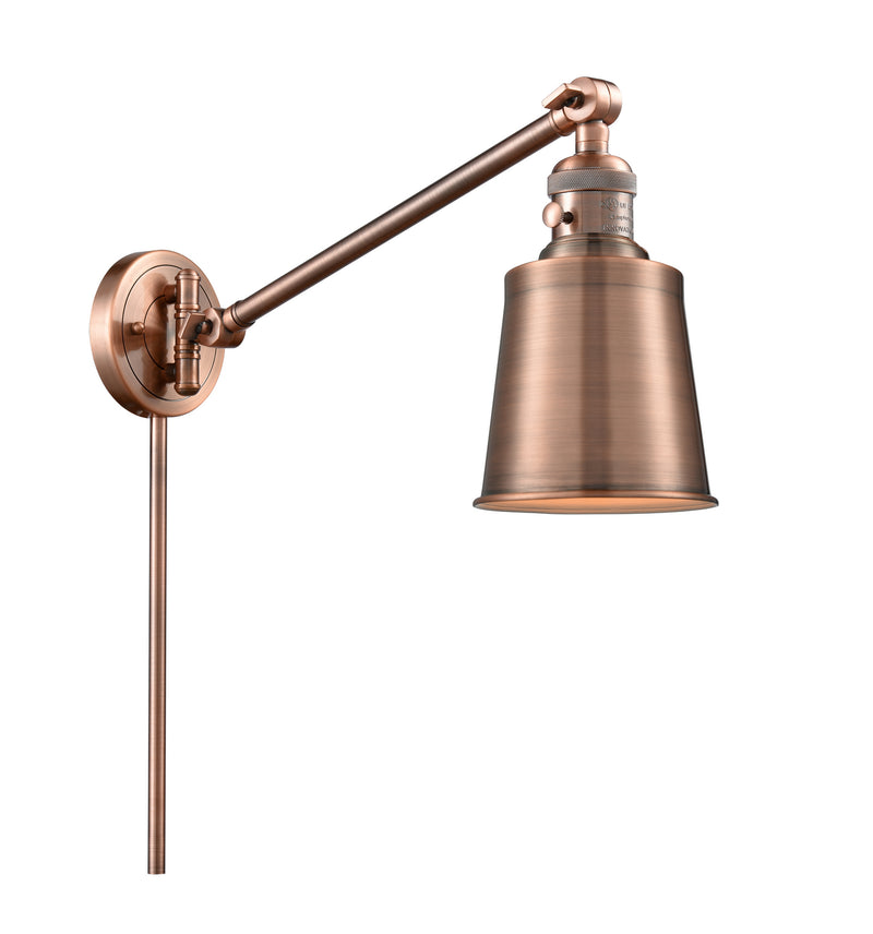 Innovations 237-AC-M9-AC One Light Swing Arm Lamp, Antique Copper