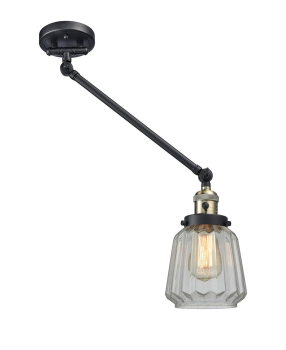 Innovations 237-BAB-G142 One Light Swing Arm Lamp, Black Antique Brass