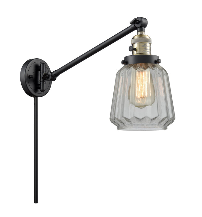 Innovations 237-BAB-G142 One Light Swing Arm Lamp, Black Antique Brass