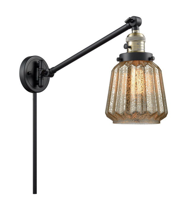 Innovations 237-BAB-G146 One Light Swing Arm Lamp, Black Antique Brass