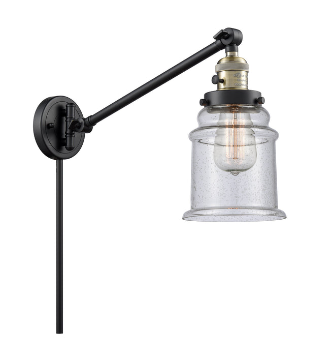 Innovations 237-BAB-G184 One Light Swing Arm Lamp, Black Antique Brass