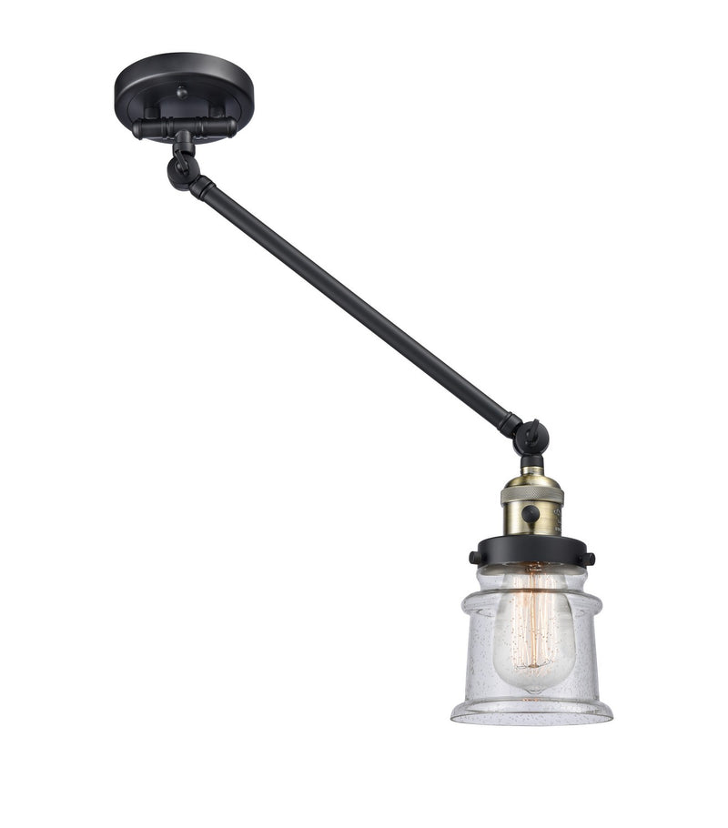 Innovations 237-BAB-G184S One Light Swing Arm Lamp, Black Antique Brass
