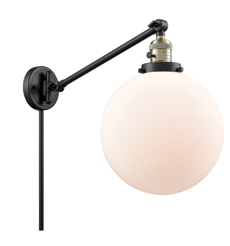 Innovations 237-BAB-G201-10 One Light Swing Arm Lamp, Black Antique Brass