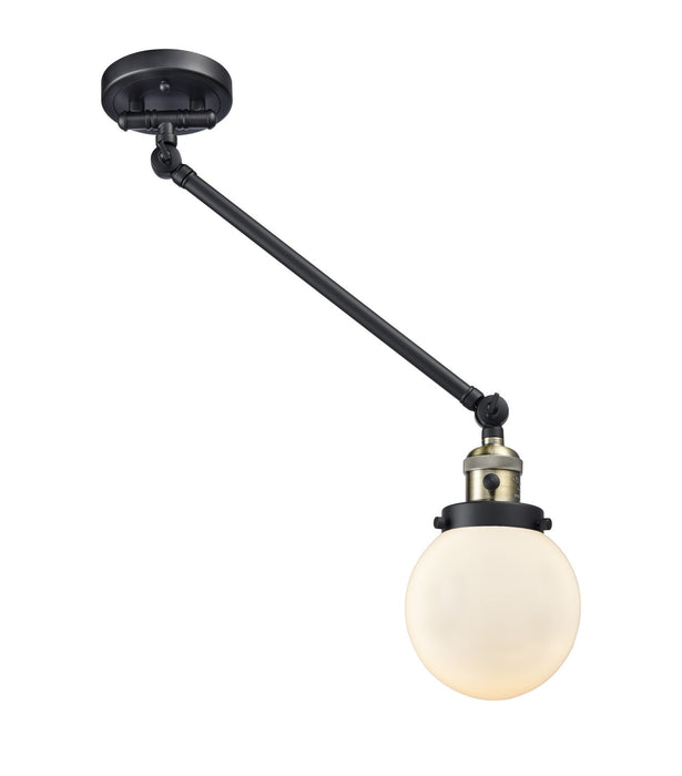 Innovations 237-BAB-G201-6 One Light Swing Arm Lamp, Black Antique Brass