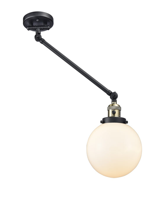 Innovations 237-BAB-G201-8 One Light Swing Arm Lamp, Black Antique Brass