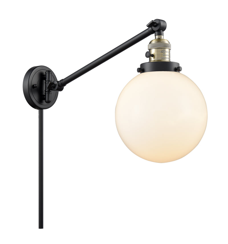 Innovations 237-BAB-G201-8 One Light Swing Arm Lamp, Black Antique Brass