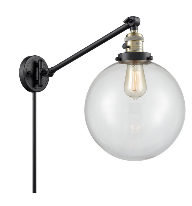 Innovations 237-BAB-G202-10 One Light Swing Arm Lamp, Black Antique Brass
