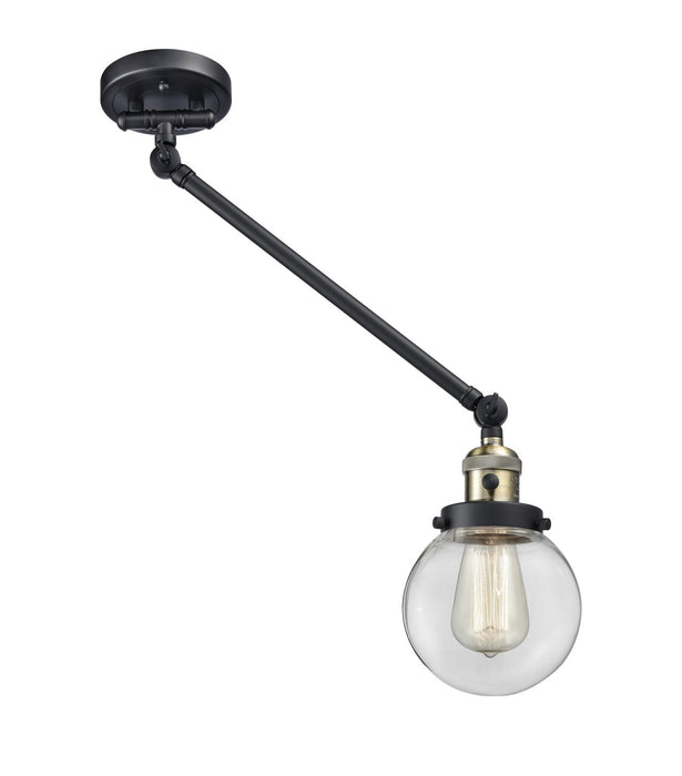 Innovations 237-BAB-G202-6 One Light Swing Arm Lamp, Black Antique Brass