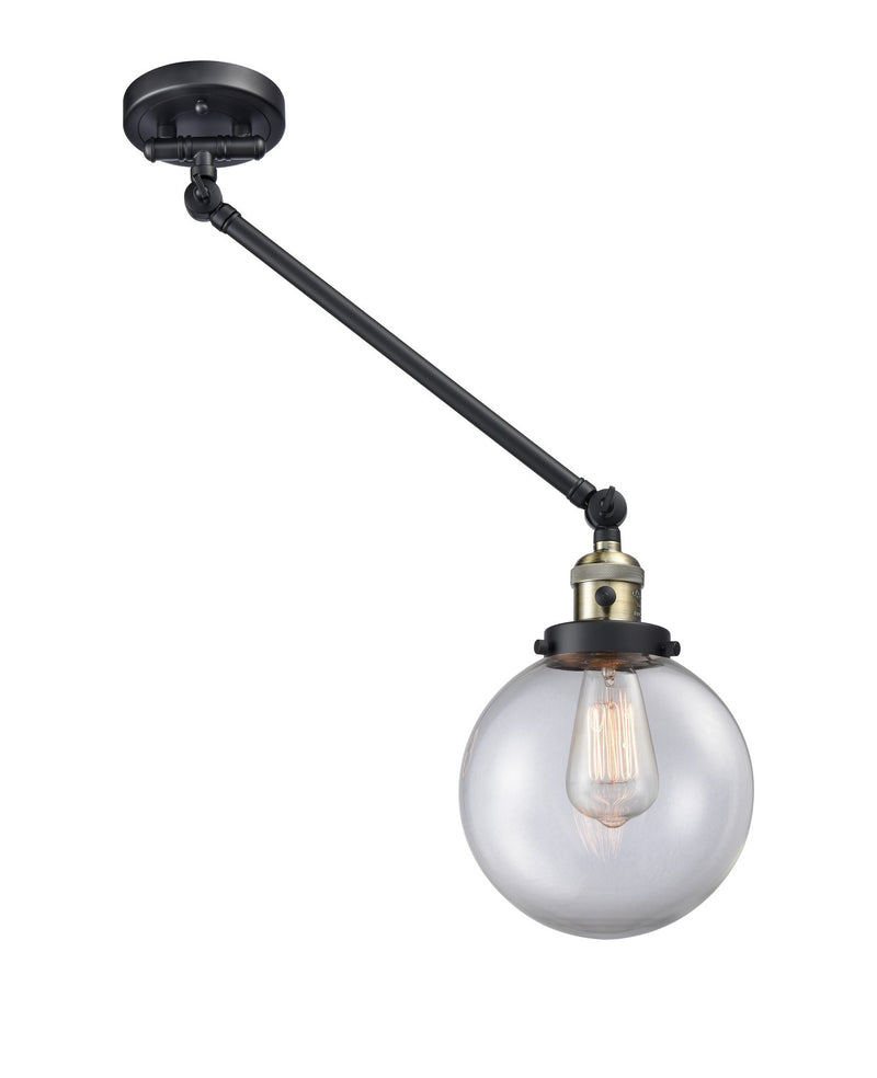 Innovations 237-BAB-G202-8 One Light Swing Arm Lamp, Black Antique Brass