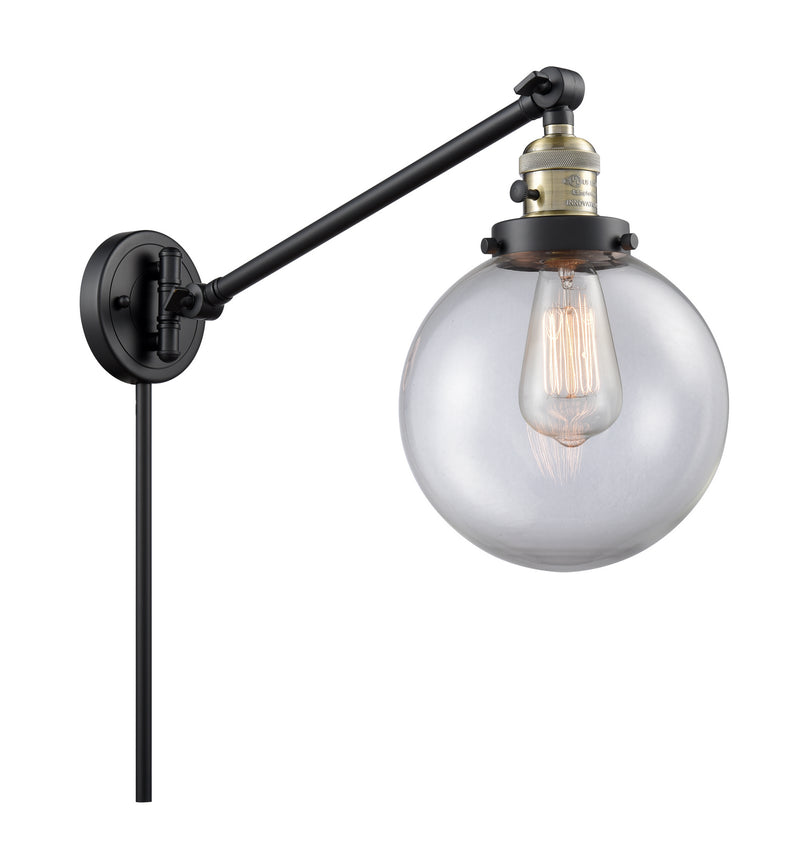 Innovations 237-BAB-G202-8 One Light Swing Arm Lamp, Black Antique Brass