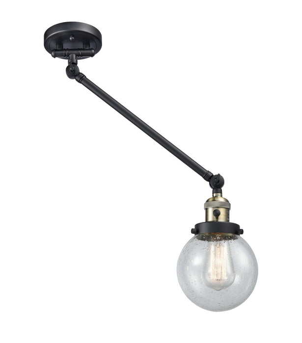 Innovations 237-BAB-G204-6 One Light Swing Arm Lamp, Black Antique Brass