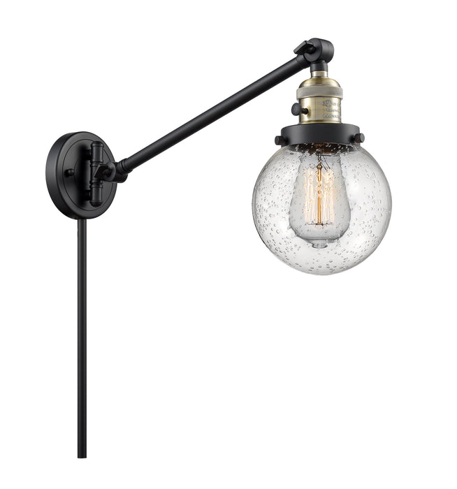 Innovations 237-BAB-G204-6 One Light Swing Arm Lamp, Black Antique Brass
