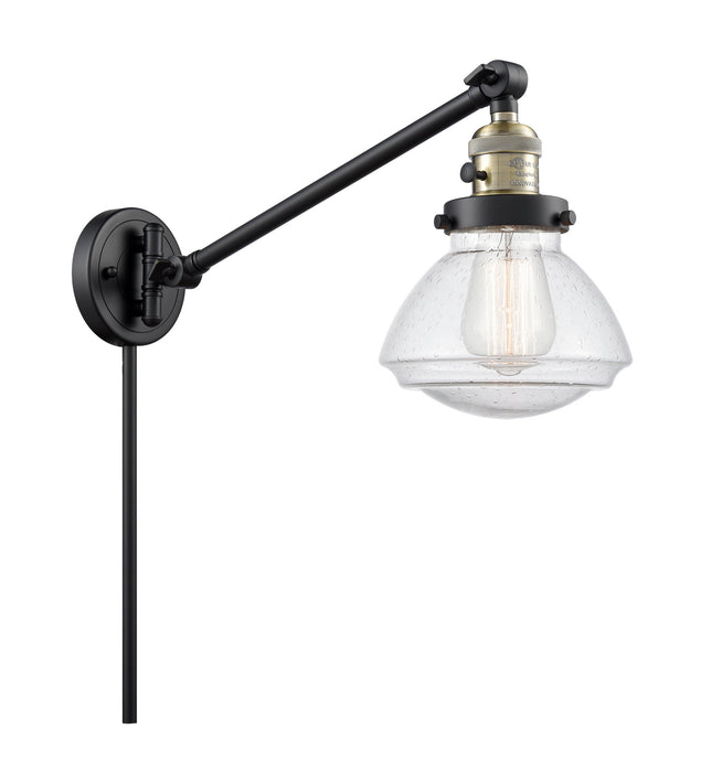 Innovations 237-BAB-G324 One Light Swing Arm Lamp, Black Antique Brass
