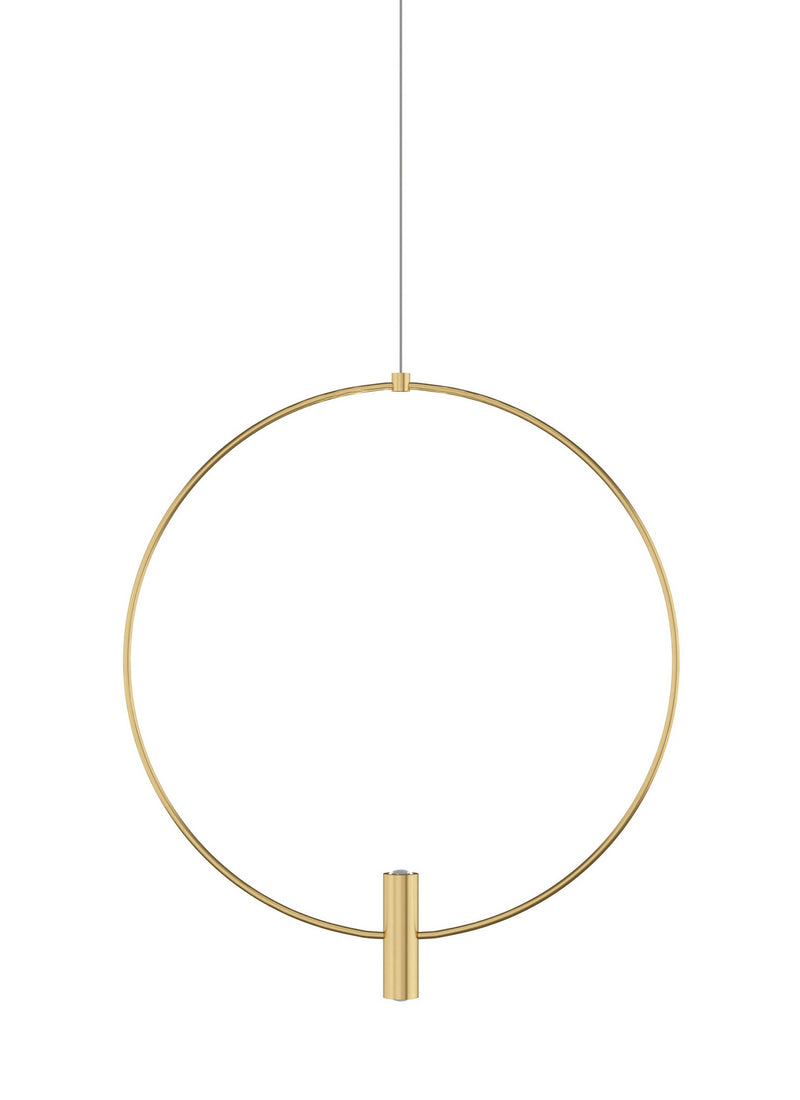 Visual Comfort Modern 700MOLAY18NB-LED930 LED Pendant, Natural Brass