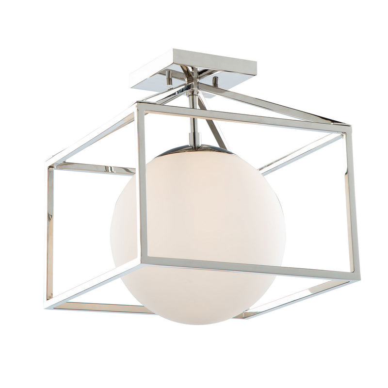 Artcraft SC13274PN One Light Semi-Flush Mount, Polished Nickel