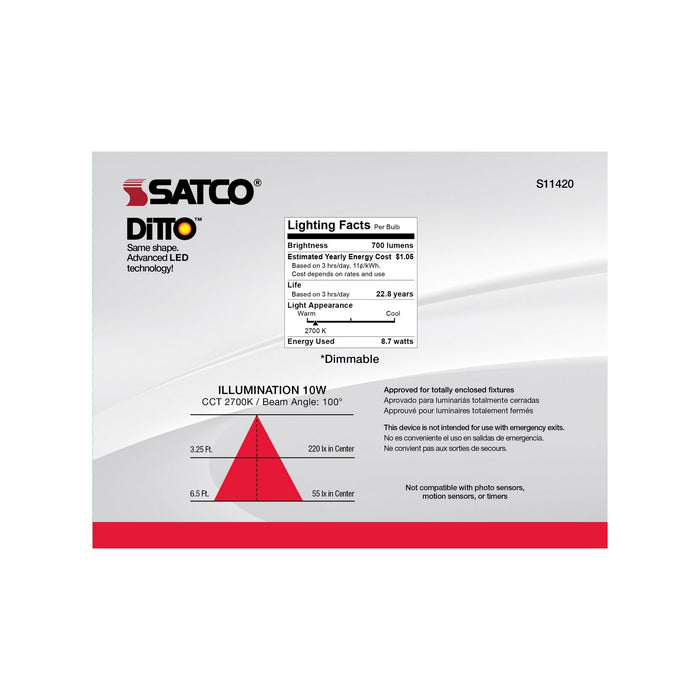 Satco S11420 Light Bulb, Frost