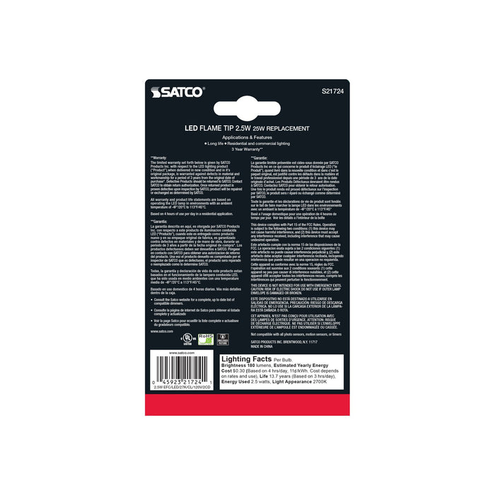 Satco S21724 Light Bulb, Clear